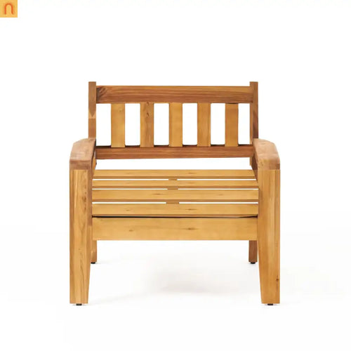Outdoor Club Chair Acacia Wood Teak Finish 29L x 31W in