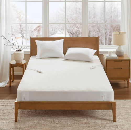 1-Piece King Heated Mattress Pad,White