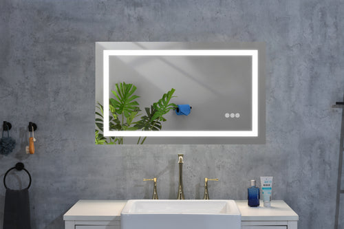 36x28 LED Bathroom Mirror Wall Mounted Vanity Anti-Fog Dimmable