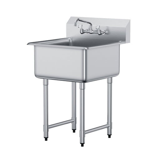 Stainless Steel 1 Compartment Prep Sink 27"x41" w/ Faucet