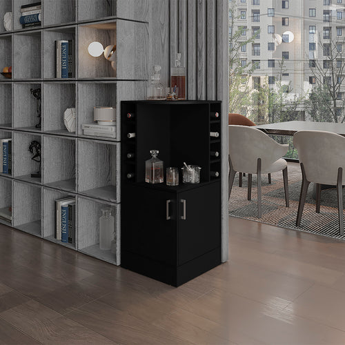 42" Tall Corner Bar Cabinet with Wine Bottle Storage