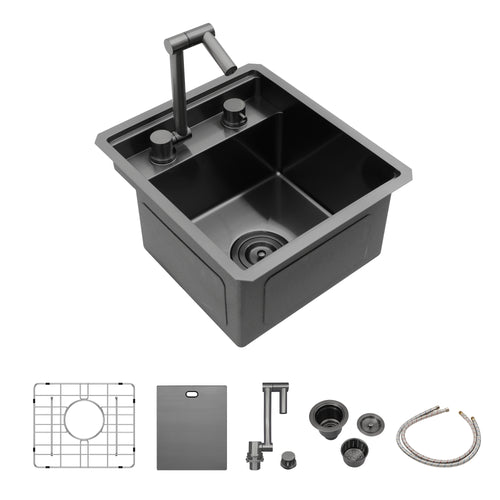 15" Undermount Bar Sink with Folding Faucet