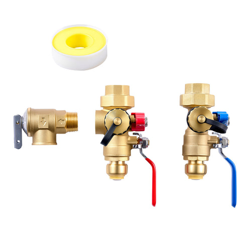 3/4" Tankless Water Heater Service Valve Kit with Isolation Valves