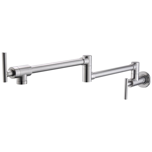 Wall Mount Pot Filler Faucet 304 Stainless Steel Black