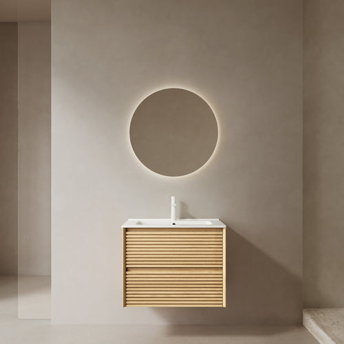 24' Bathroom Vanity with Sink, Wall-Mounted Floating Plywood Bathroom Storage