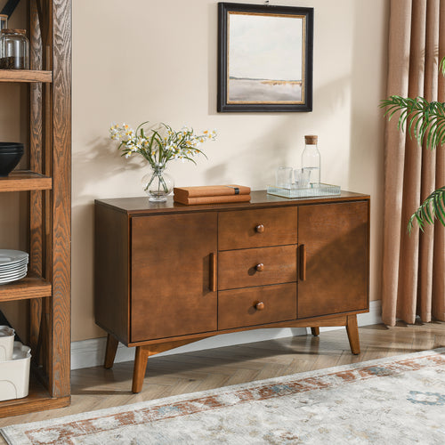 47.3" Mid Century Modern Walnut Sideboard Buffet Cabinet