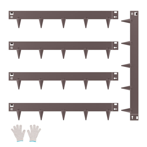 Steel Garden Edging Border 5 Pack 39x3in Rust-Resistant Brown
