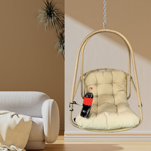 Wicker Rattan Hanging Egg Chair with Cushion Pillow