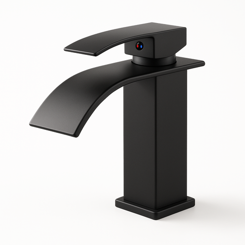 Matte Black Single Handle Bathroom Faucet Stainless Steel