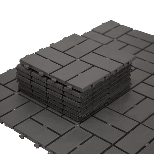 Patio Interlocking Deck Tiles, 12'x12' Square Composite Decking Tiles, Four