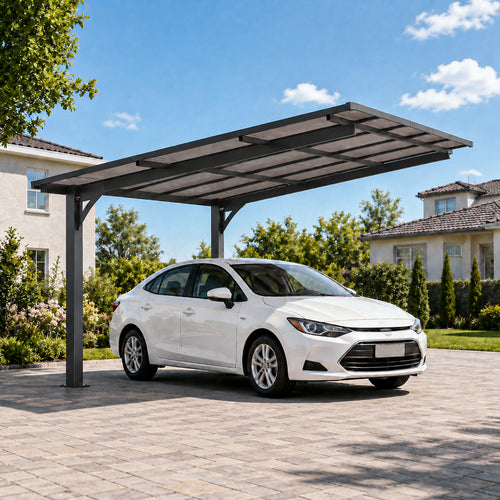 10x10 ft Galvanized Steel Carport Roof Awning Patio