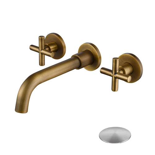 Wall Mounted Bathroom Sink Faucet Pop-Up Drain