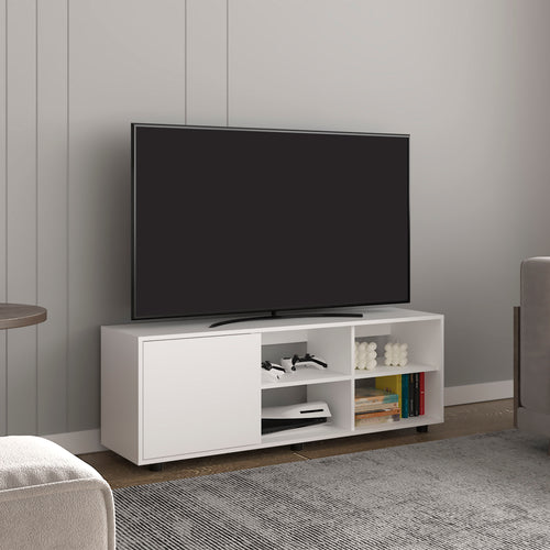 51" TV Stand with Cabinet and Open Shelves