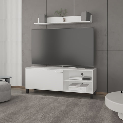 Bryce Modern TV Stand Two Doors Open Shelves