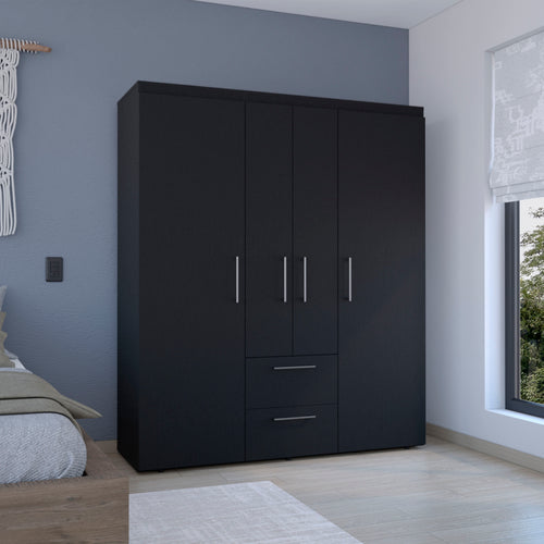 2-Drawer Engineered Wood Dresser Black 59"