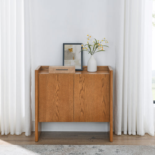 Walnut Sideboard Buffet Cabinet Storage 33.9"x15"x31.5