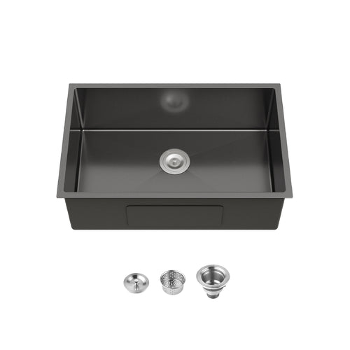 Stainless Steel Undermount Kitchen Sink 30x19 Single Bowl Black