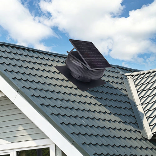 12' Solar Roof Vent Fan 42W Dual Power Attic Exhaust 1200CFM