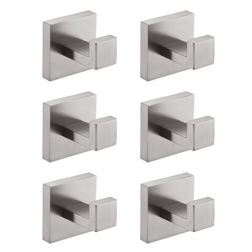 6 Pack Stainless Steel Wall-Mounted Towel Hooks