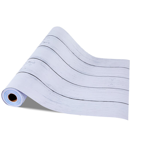Peel and Stick Wallpaper Roll 17.7" x 472.4" White Wood Texture
