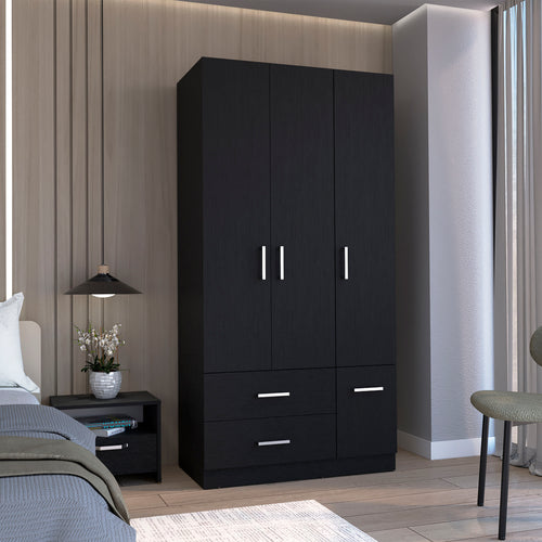 2-Drawer Engineered Wood Dresser Black
