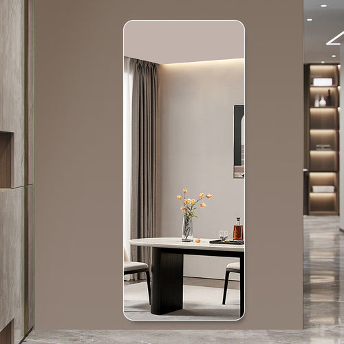 60x15inch Full Body Mirror for Living Room Bedroom Cloakroom Wall-mounted round-angle dressing mirror Aviation grade aluminum