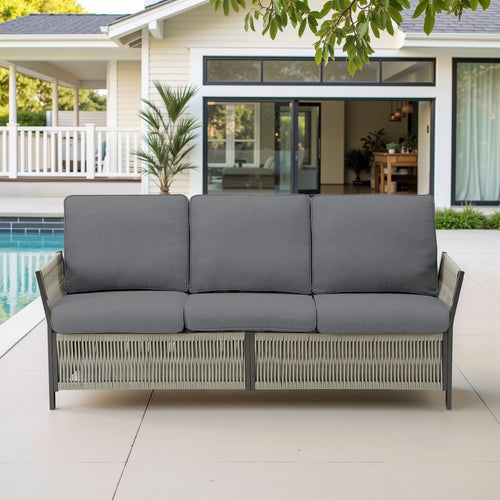 Wicker Outdoor Sofa Gray