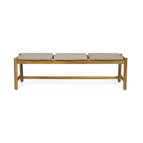 Acacia Wood Bench 3-Seater Teak Garden Patio