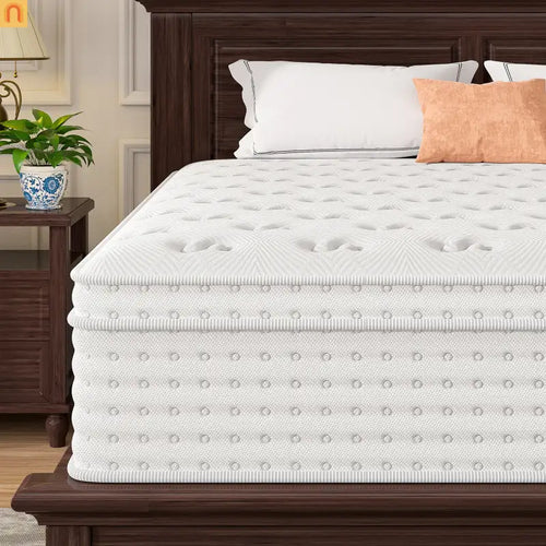 Mattress Hybrid Memory Foam Wrapped Coils 14in Queen Medium Firm