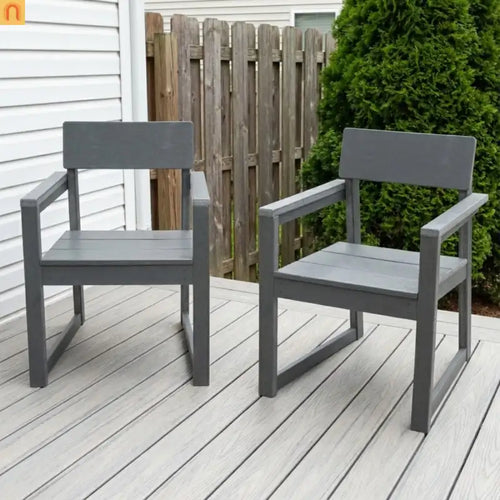 Outdoor Armchair HDPE Recycled Plastic Gray Modern