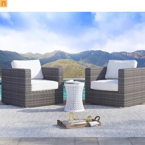 Wicker Outdoor Chair Grey/Grey Mix