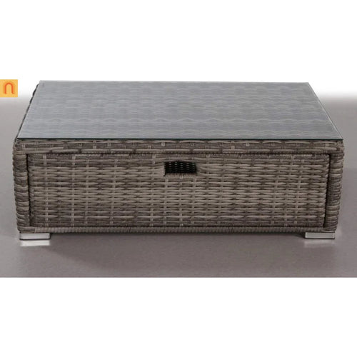 Wicker Outdoor Coffee Table Grey Mix