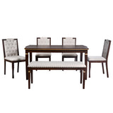Solid Wood Dining Set Espresso