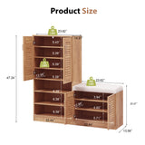 Multi functional Shoe Storage Cabinet with Bench & 7+3 Storage compartment