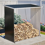 Metal Storage Shed 62 Cu Ft Firewood Rack Patio Organizer