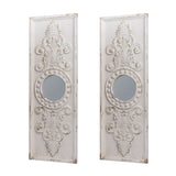 Large Wooden Wall Art Panels with Mirror Accents 17" x 48