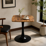 Square Engineered Wood Dining Table Antique Brown