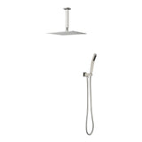 10 Inch Square Rain Shower Head with Handheld Showerhead