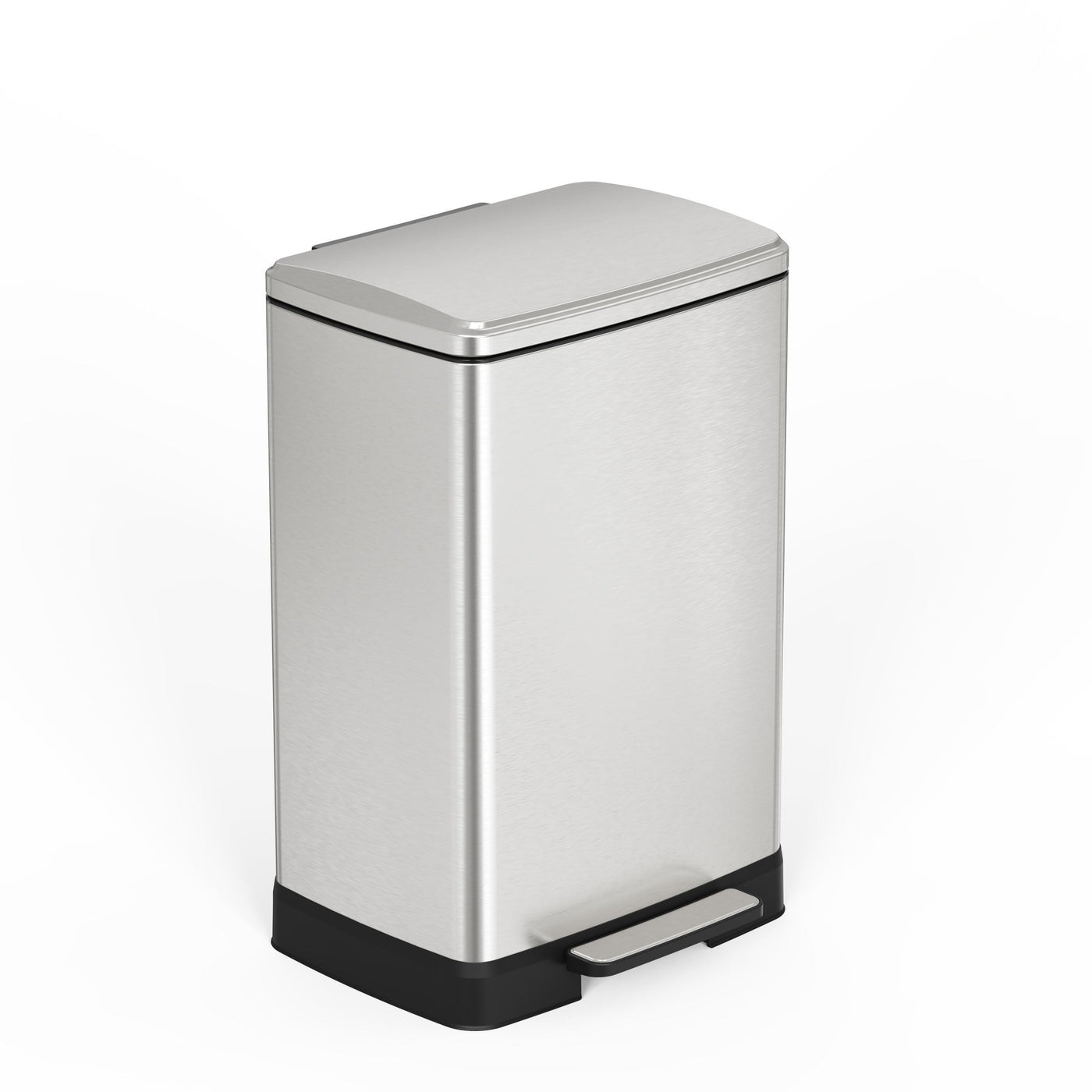 17 Gallon Brushed Nickel Pedal Trash Can Soft Close Lid