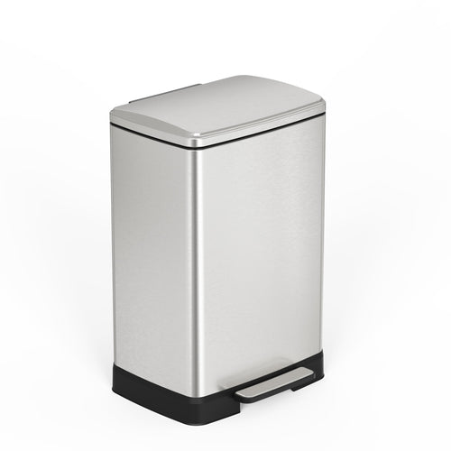 17 Gallon Brushed Nickel Pedal Trash Can Soft Close Lid