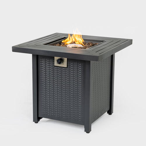 28" Iron Square Propane Fire Pit Table