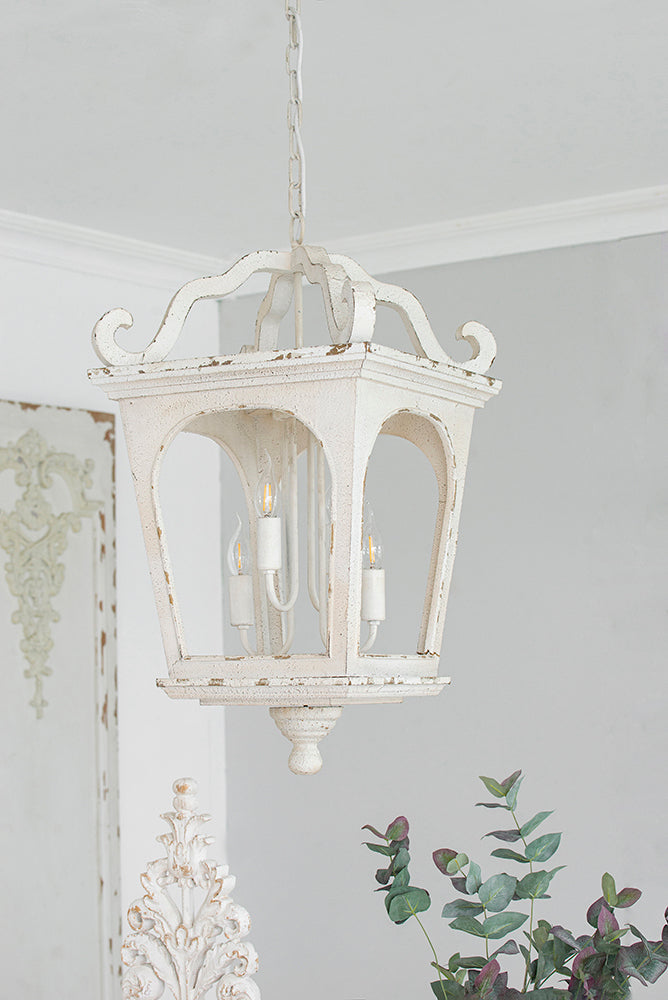 4-Light Wood Chandelier with Adjustable Chain