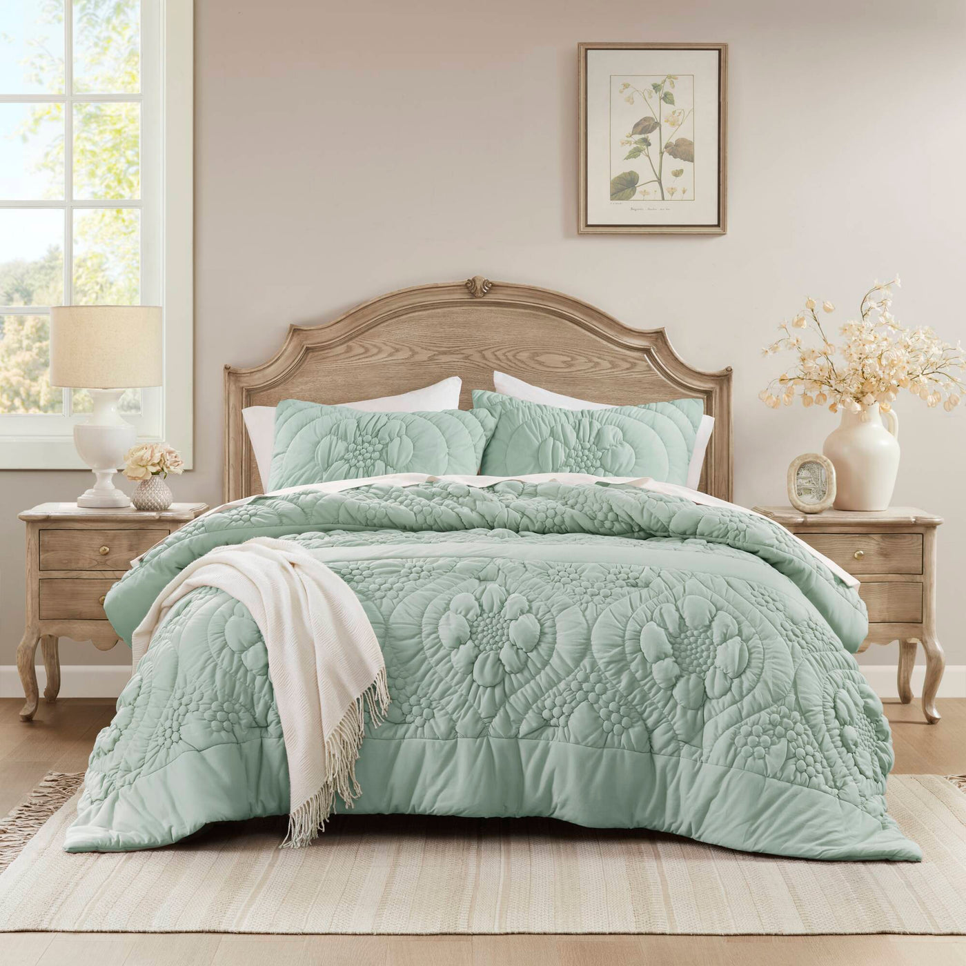 3-Piece Full/Queen Comforter Set,Sage