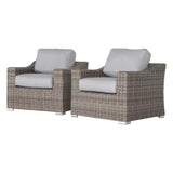 Outdoor Patio Chair Set Wicker Gray Aluminum Frame 2 Piece Assembled