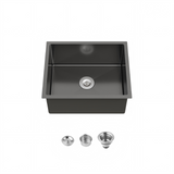 Stainless Steel Undermount Kitchen Sink 23"x19" Single Bowl Black