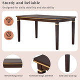 Solid Wood Dining Set Espresso