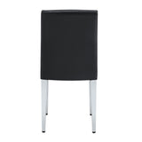 Set of 4 Metal Dining Chair Black/Silver