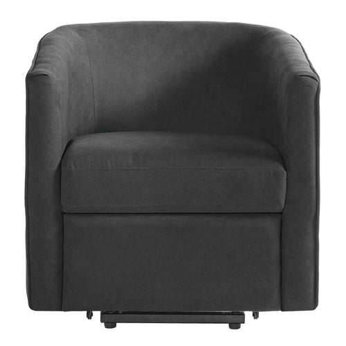 Power Lift Recliner Chair Dark Grey Chenille Electric Footrest