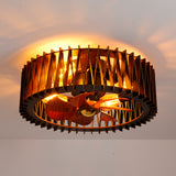 20" Modern Flush Mount Fan Light, Ceiling Fans