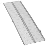 Wheelchair Ramp Aluminum 8 Ft Folding Non-Slip Side Rails 600 LB Portable